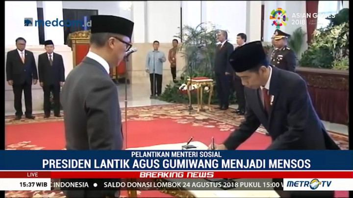 Jokowi Lantik Agus Gumiwang Jadi Menteri Sosial