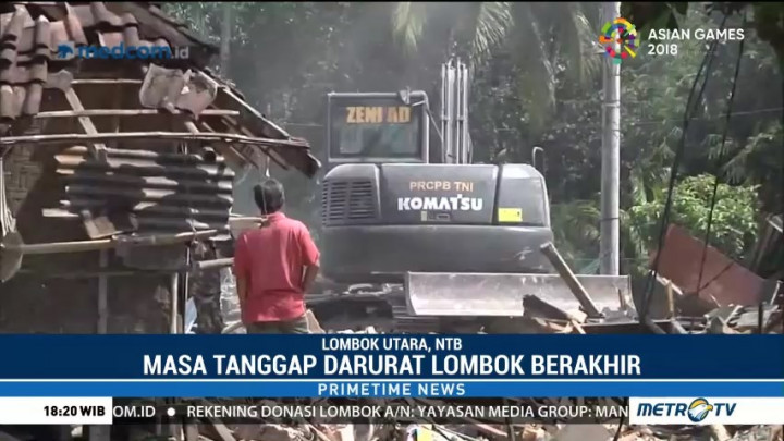 Alat Berat Mulai Robohkan Rumah Terdampak Gempa di Lombok