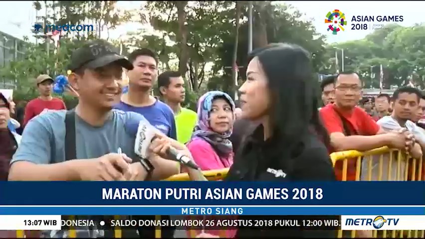 Masyarakat Antusias Saksikan Maraton Putri Asian Games 2018