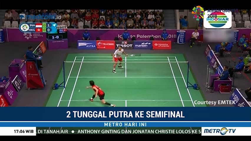 Dua Tunggal Putra RI Melaju ke Semifinal Bulu Tangkis Asian Games