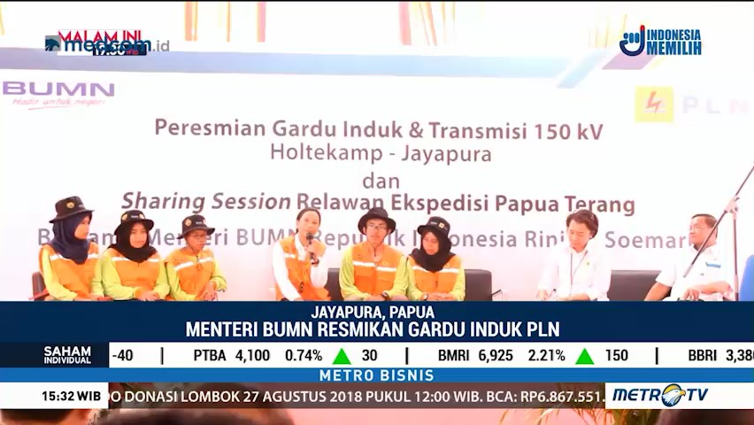 Menteri BUMN Resmikan Gardu Induk PLN di Papua