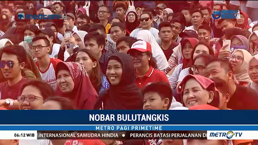 Keseruan Nobar Final Bulu Tangkis di GBK