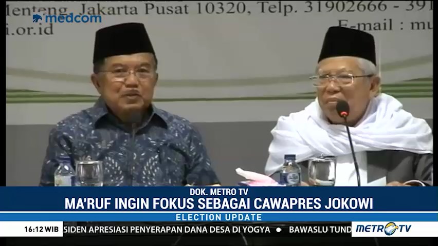 Ma'ruf Amin Nonaktif Sebagai Ketum MUI