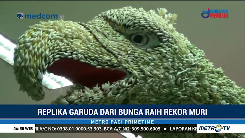 Replika Garuda dari Bunga Sedap Malam Pecahkan Rekor MURI