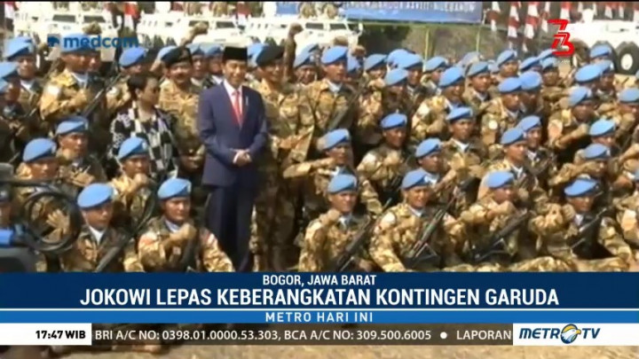 Jokowi Lepas Keberangkatan Kontingen Garuda ke Kongo dan Lebanon