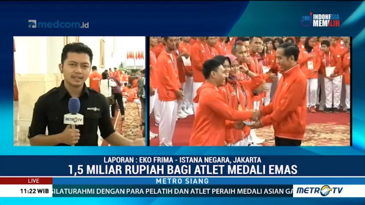 Jokowi Serahkan Bonus Peraih Medali Asian Games 2018
