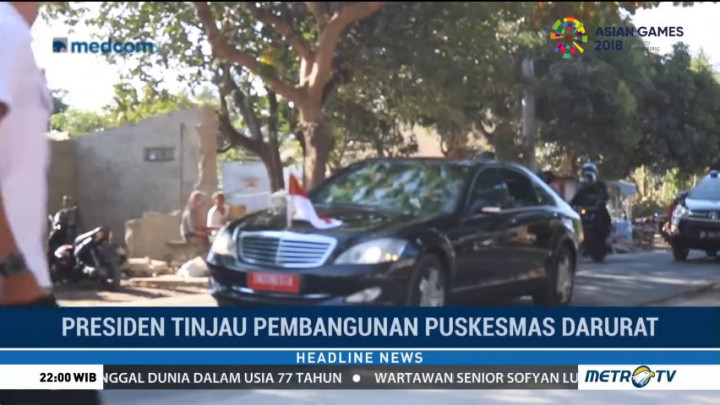 Jokowi Tinjau Pembangunan Puskesmas Darurat di Lombok
