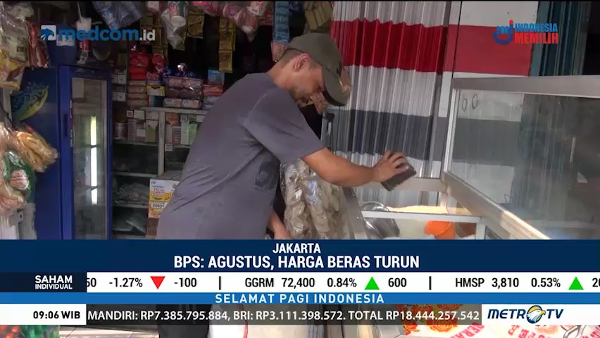 BPS: Agustus 2018, Harga Beras Turun tapi Gabah Naik