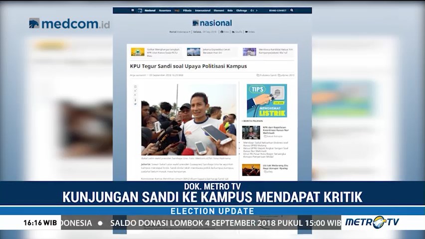 Sandiaga Uno Ditegur Terkait Politisasi Kampus