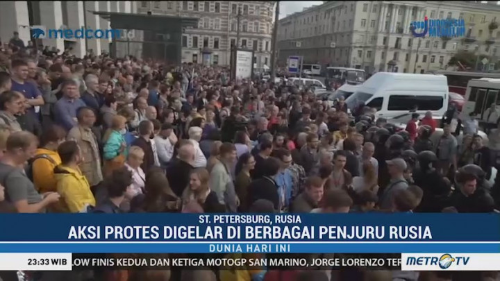 Ribuan Warga Rusia Gelar Demo Batas Usia Pensiun