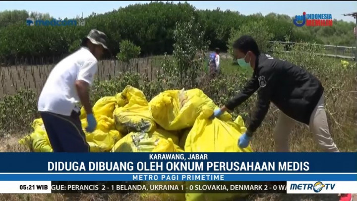 Limbah Medis Dibuang Sembarangan di Kawasan Mangrove Karawang