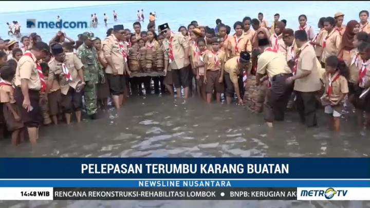 Pelajar Lembata Lakukan Pelepasan Terumbu Karang Buatan