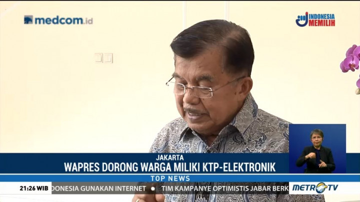 JK Dorong Mendagri Percepat Pembuatan e-KTP untuk Pemilih Pemula