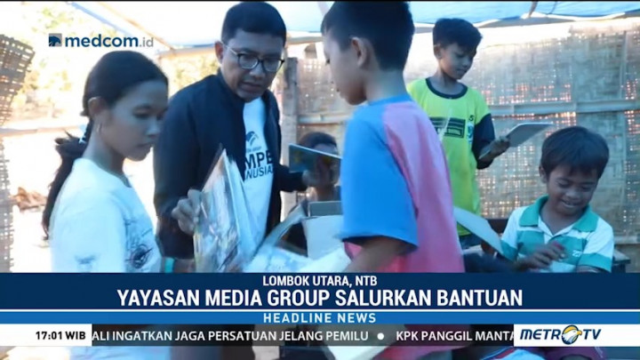 Media Group Kirim Buku Pelajaran untuk Anak Korban Gempa Lombok