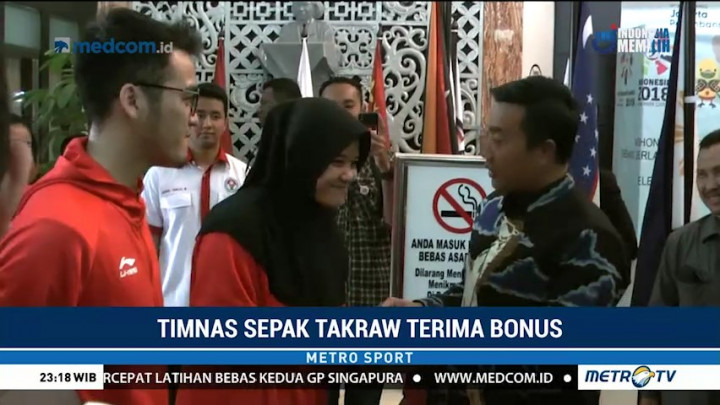 Timnas Sepak Takraw Terima Bonus dari Pemerintah