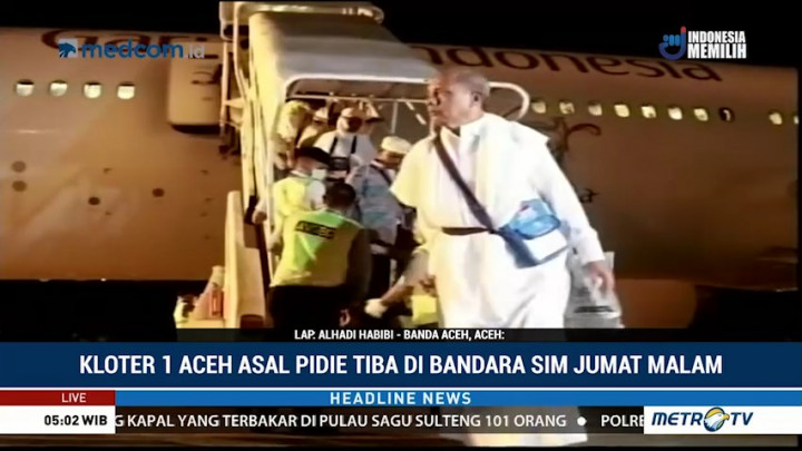 Jemaah Haji Kloter Pertama Aceh Tiba di Indonesia