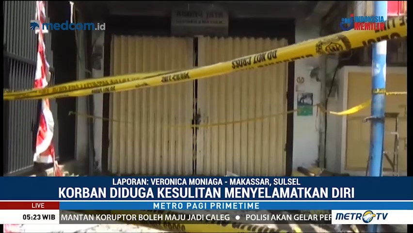 Lima Orang Tewas dalam Kebakaran Dua Ruko di Makassar