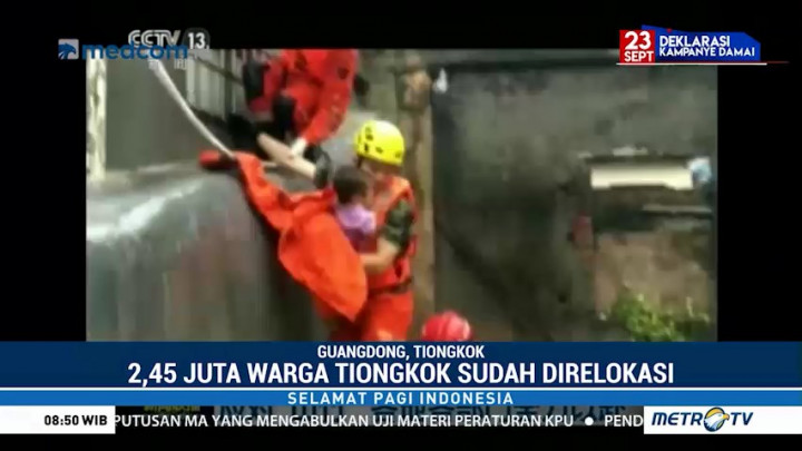 Topan Mangkhut Terjang Tiongkok, 2 Juta Warga Dievakuasi