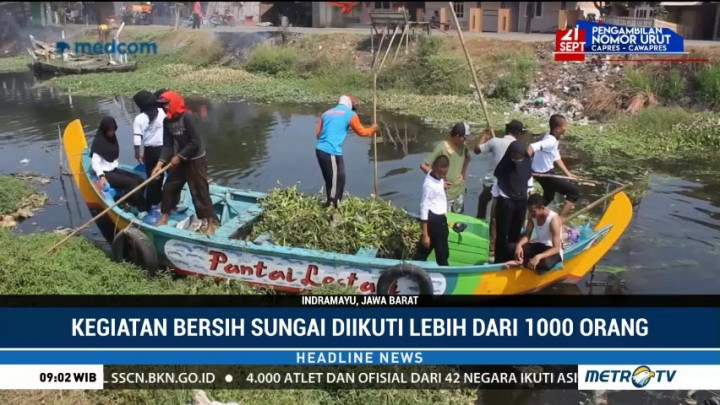 Seribu Warga Indramayu Ikut Kegiatan Bersih-bersih Sungai