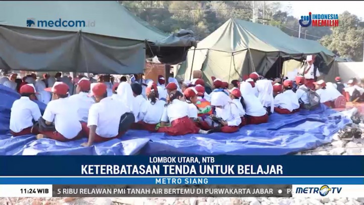Tenda Kelas Darurat di Lombok Tak Mencukupi