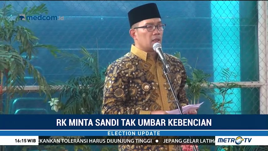 Ridwan Kamil Minta Sandiaga Tak Umbar Kebencian