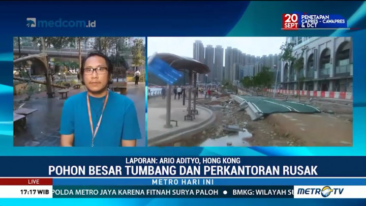 Hong Kong Lakukan Pembersihan Usai Diterjang Topan Mangkhut