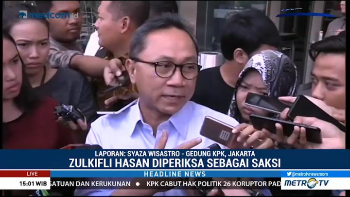 Zulkifli Hasan Diperiksa KPK Sebagai Pembina Persi