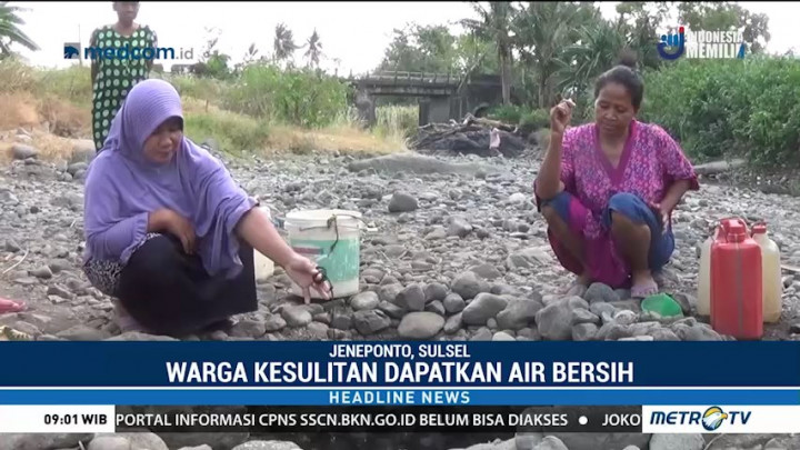 Sumur Kering, Warga Jeneponto Sulit Dapatkan Air bersih