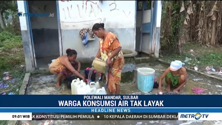 Warga Polewali Mandar Gunakan Air Tak Layak Pakai Akibat Kekeringan