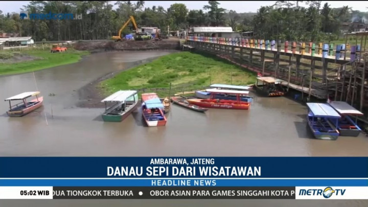 Akibat Kemarau, Wisatawan di Danau Rawa Pening Menyusut