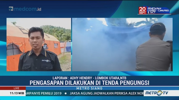 Pengasapan Dilakukan di Pengungsian Korban Gempa di Lombok Barat