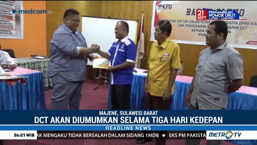 KPU Majene Tetapkan Sebanyak 282 Nama Daftar Caleg Tetap