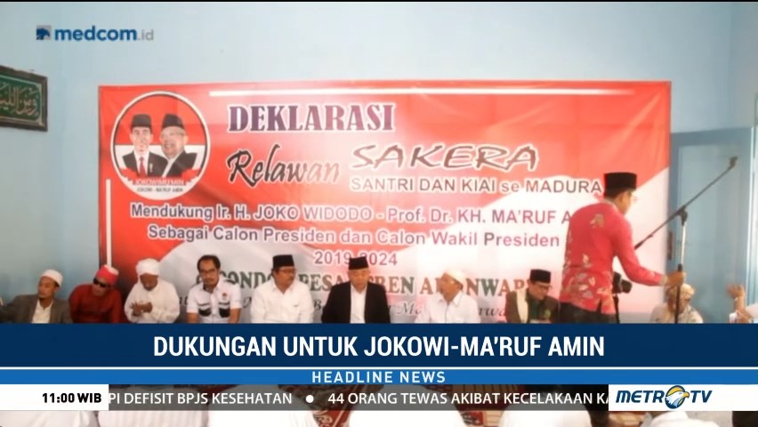 Relawan Santri dan Kiai se-Madura Dukung Jokowi-Ma'ruf