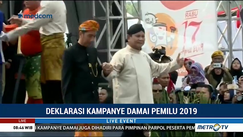 Capres-Cawapres Tanda Tangani Deklarasi Kampanye Damai