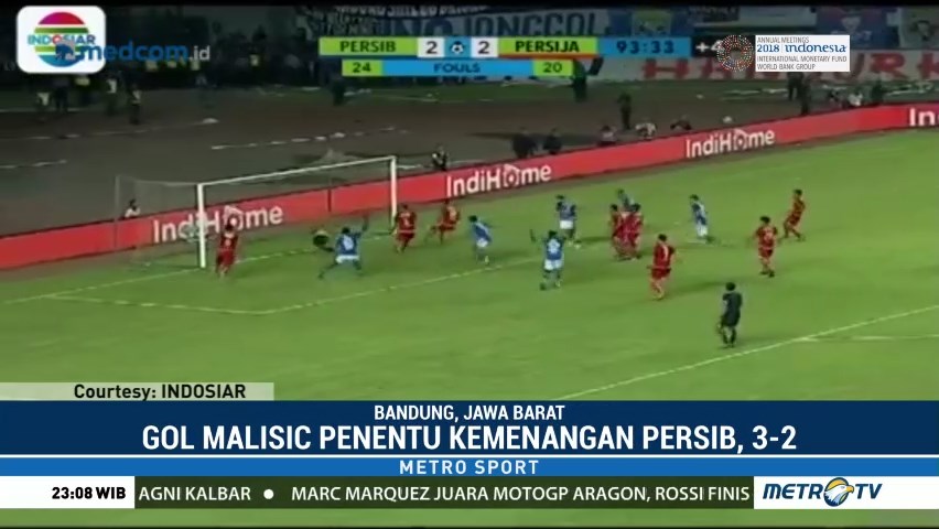 Sundulan Malisic Jadi Penentu Kemenangan Persib atas Persija