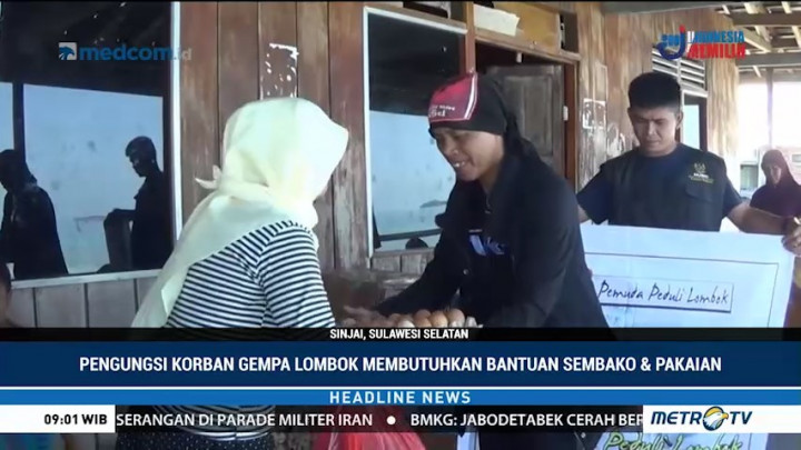 Korban Gempa Lombok di Sinjai Butuh Bantuan Sembako dan Pakaian