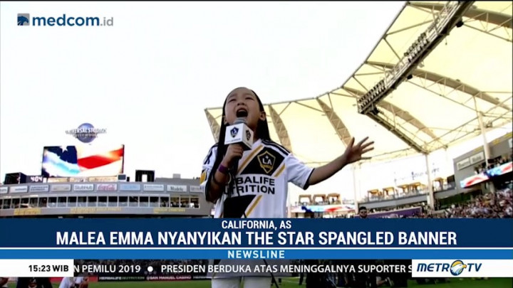 Penyanyi Cilik Keturunan Indonesia Pukau Stadion LA Galaxy