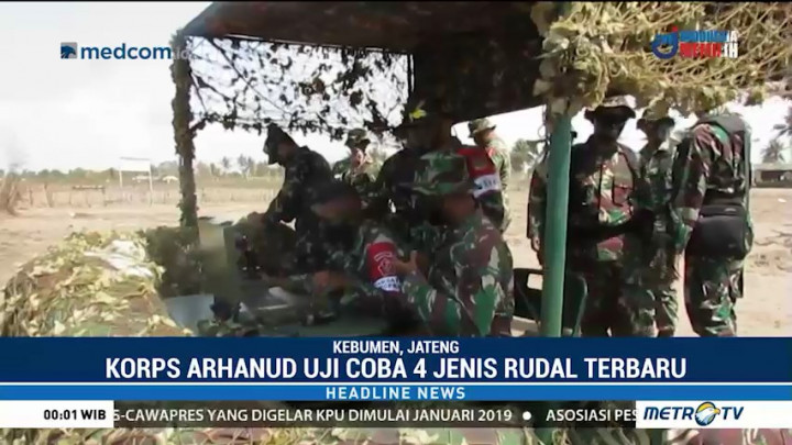 Korps Arhanud Uji Coba Empat Rudal Jenis Terbaru
