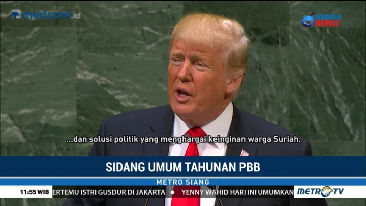 Trump Soroti Serangan Senjata Kimia Suriah di Sidang Umum PBB