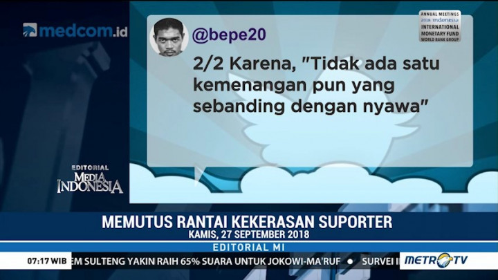 Memutus Rantai Kekerasan Suporter