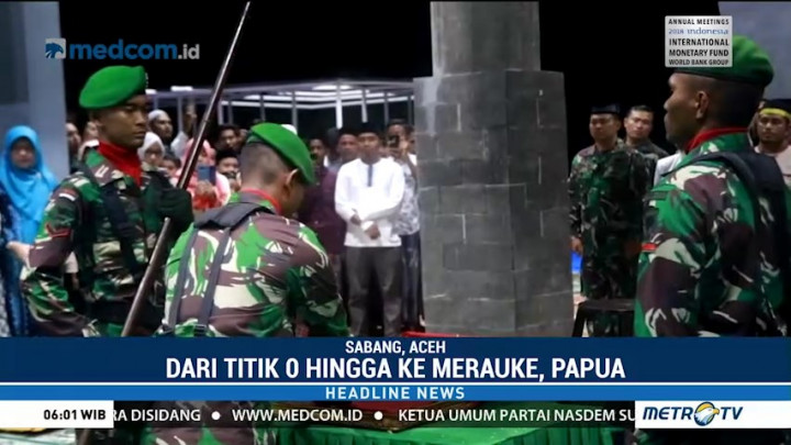 Estafet Bendera Merah Putih Tandai HUT ke-73 TNI