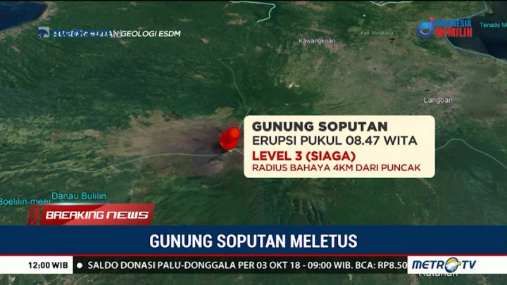Gunung Soputan di Sulut Meletus