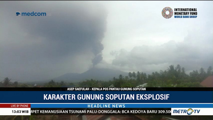 Gunung Soputan Empat Kali Erupsi