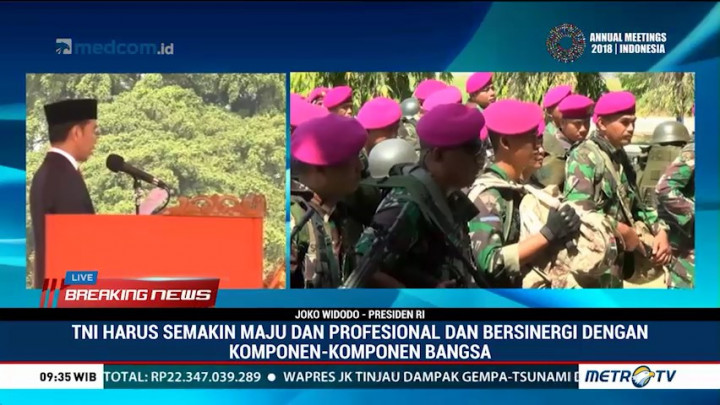 Pidato Jokowi di Upacara Peringatan HUT ke-73 TNI
