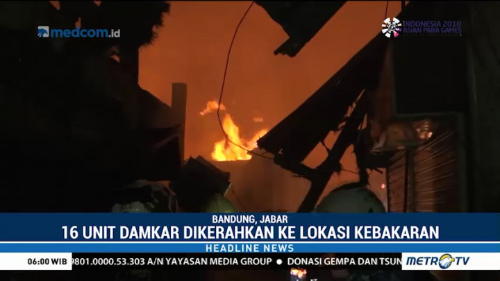 Ratusan Kios di Pasar Sederhana Bandung Terbakar