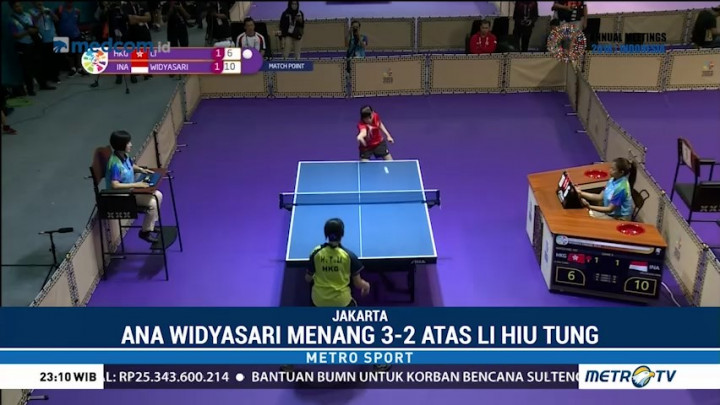 Atlet Tenis Meja Ana Widyasari Menang atas Hong Kong
