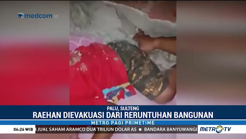 Balita Korban Gempa Palu Ditemukan Selamat di Balik Reruntuhan