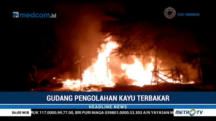 Gudang Pengolahan Kayu di Tulungagung Terbakar