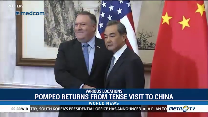 Pompeo Returns from Tense Visit to China