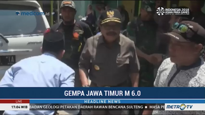 Gubernur Jatim Tinjau Lokasi Terdampak Gempa